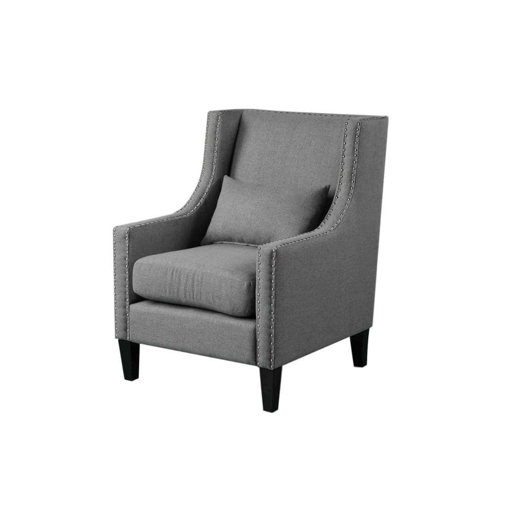 Best Master Furniture Glenn 20" Transitional Fabric Arm Chair in Dark Gray