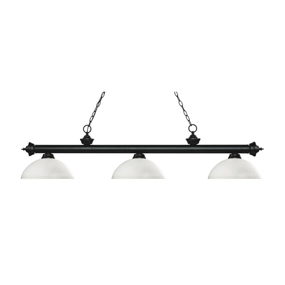Z-Lite Riviera 3 - Light Island Pendant Light in  Matte Black