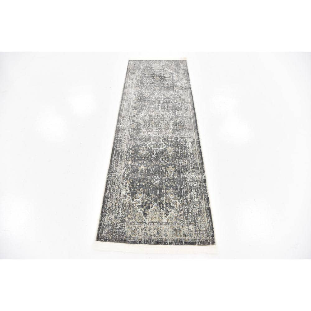 Baracoa La Cabana Dark Gray 2' 2 x 6' 0 Runner Rug