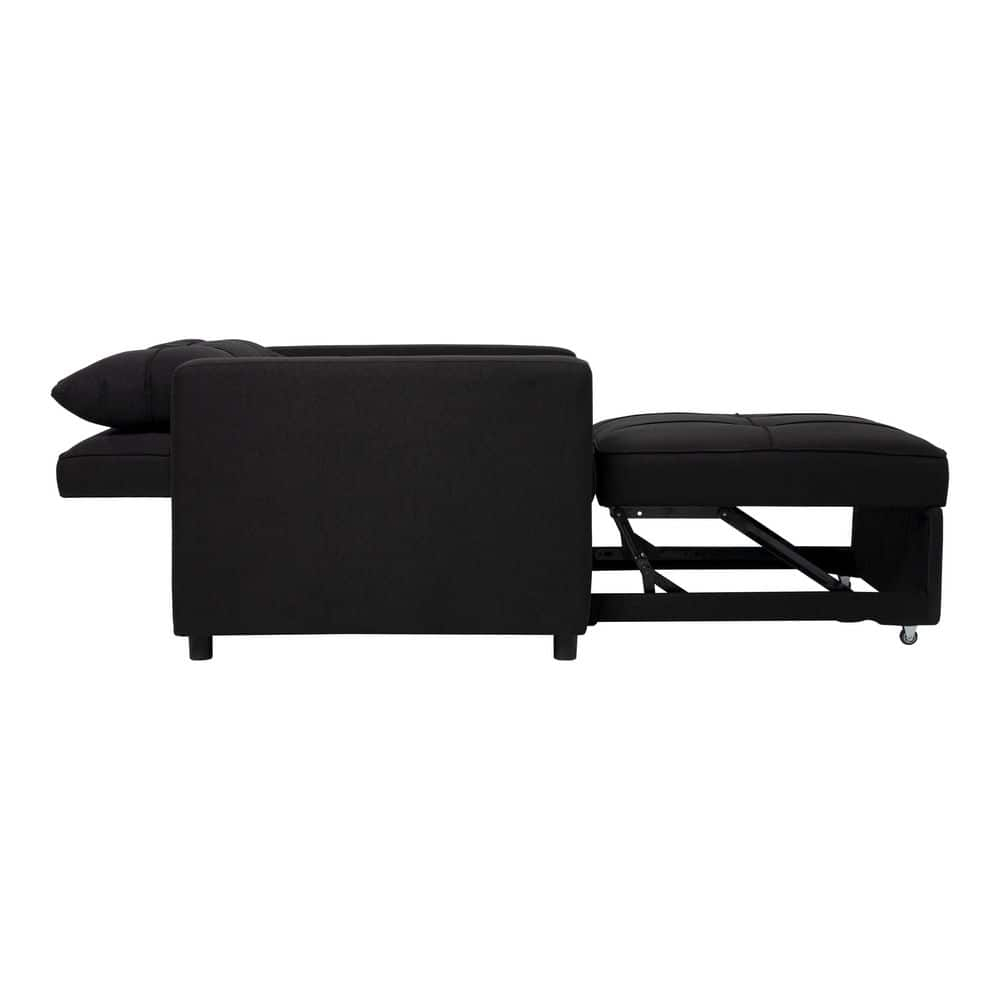 Anna 3 in 1 Convertible Chair Bed Sleeper, Pull Out Sofa Bed, Pull Out Couch, Sleeper Chair with with Pillow, Pull Out Bed with Adjustable Backrest Living Room - Black