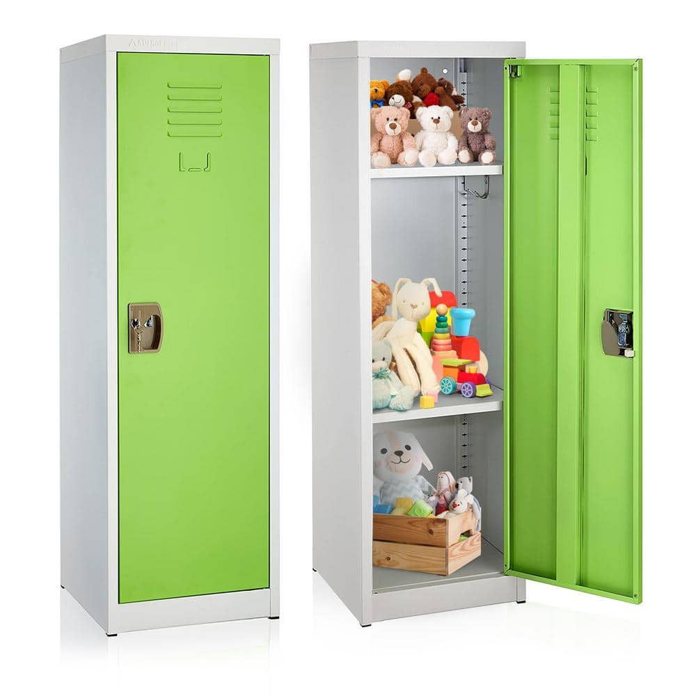 48-Inch Green and Off-White Steel Kids Storage Locker