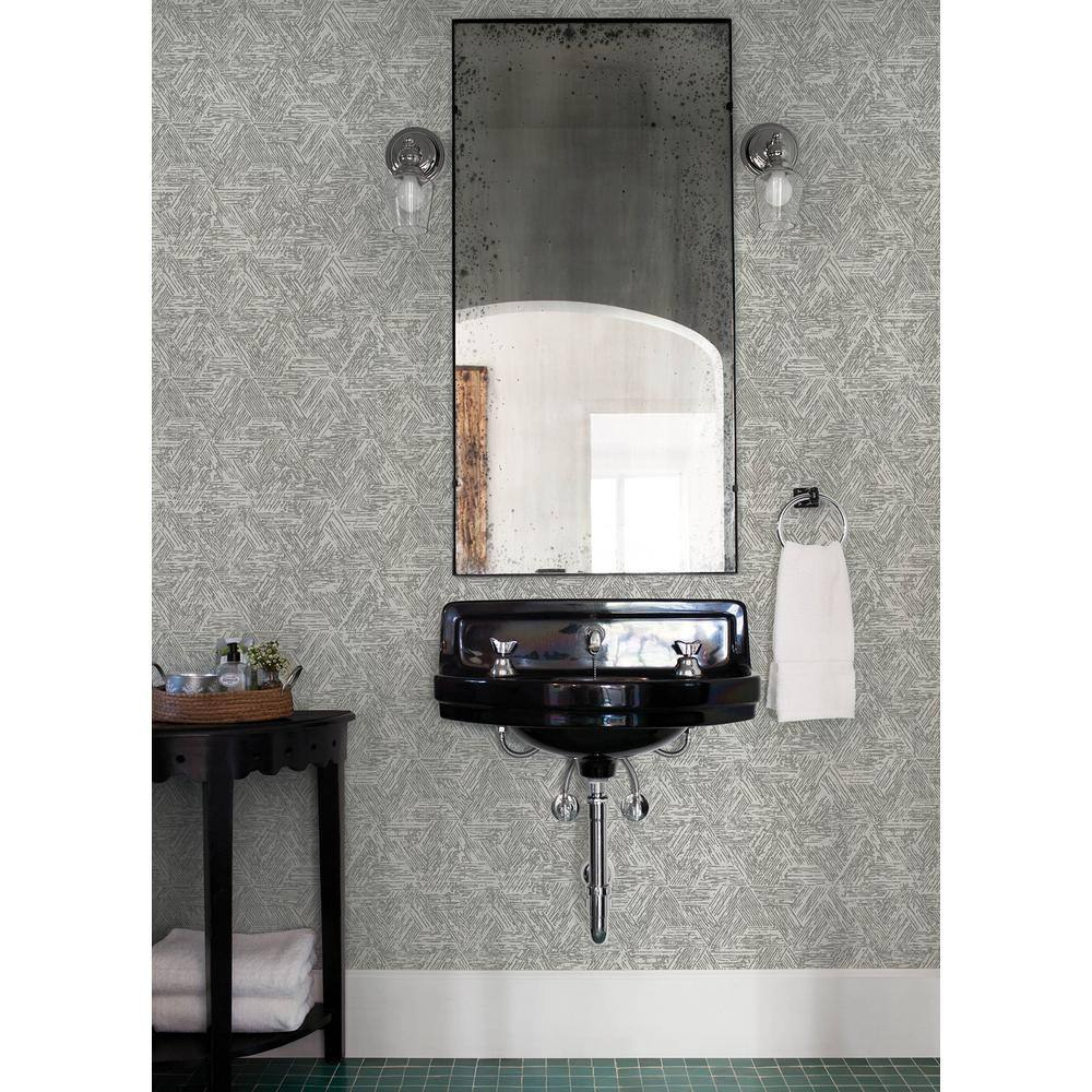 Grey Geometric Non-Pasted Washable Wallpaper Roll