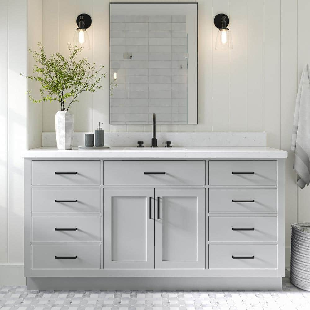 Ariel T066scqrvo Hepburn 66" Free Standing Single Basin Vanity Set - Grey