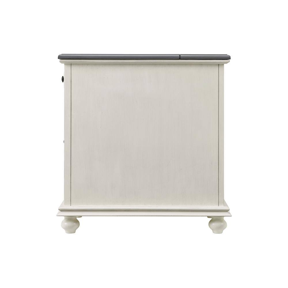 Martin Svensson Home White with Gray Top Elegant Chairside Table with Power