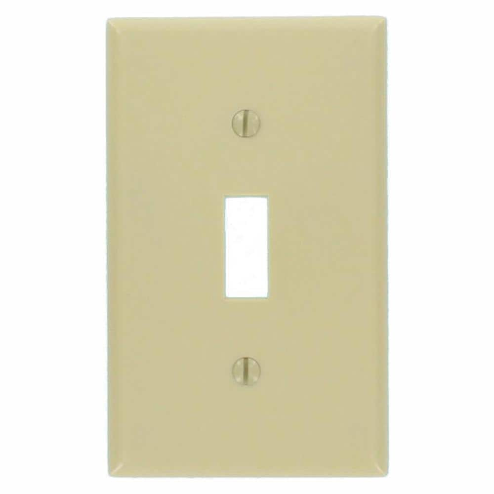 Leviton M25-86001-IMP Single Gang Ivory Single Toggle Wallplate 10 Pack