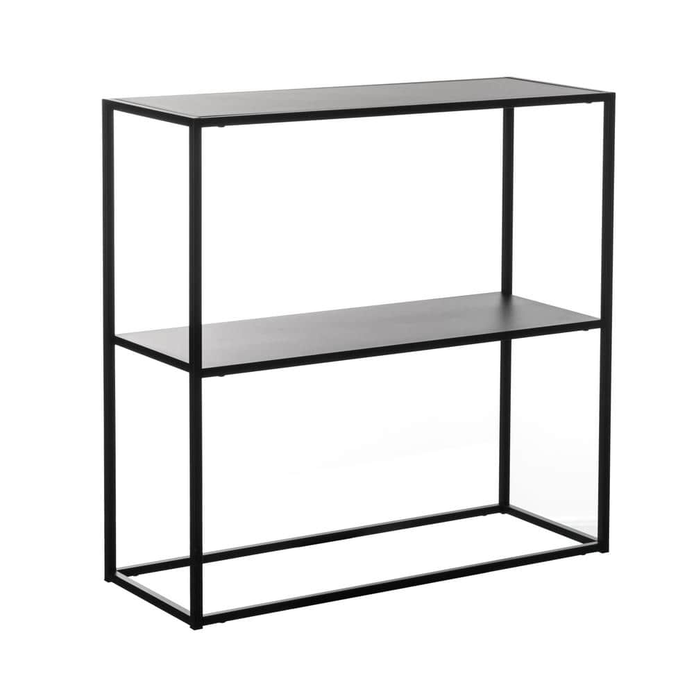 Modern Display Metal Console Table with Open Shelf, for Dining, Entryway and Hallway, Black