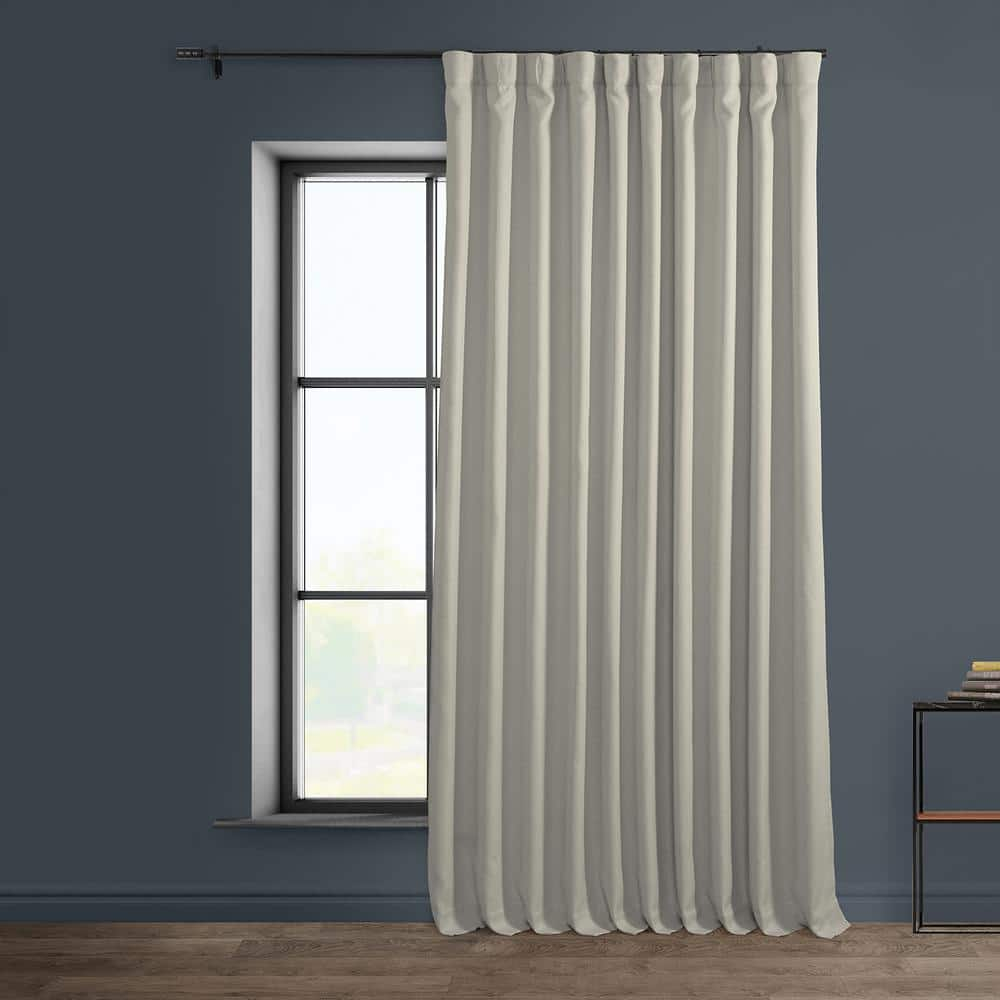 Birch Faux Linen Extra Wide Room Darkening Curtain (1 Panel), Birch, 100W X 120L