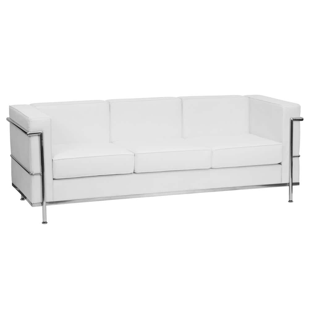 Flash Furniture HERCULES Regal Series Contemporary Melrose White LeatherSoft Sofa with Encasing Frame
