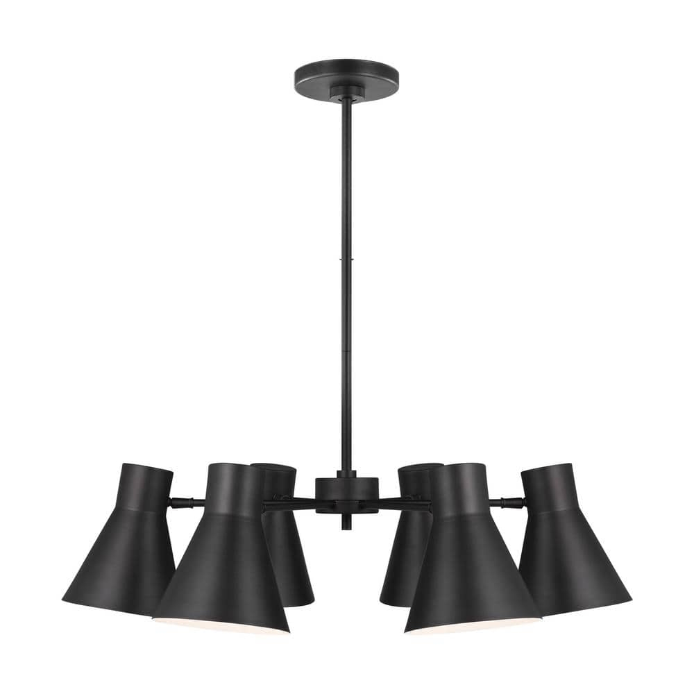 Chet Midnight Black 6-Light Mid-Century Chandelier