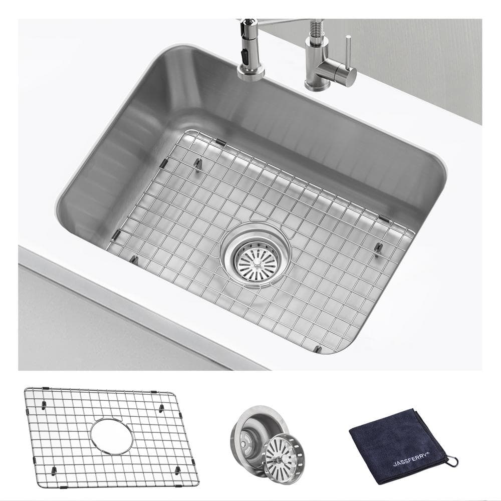 JASSFERRY Undermount Kitchen Sink Single Bowl 23 Inch, 23", 16-gauge Stainless Steel