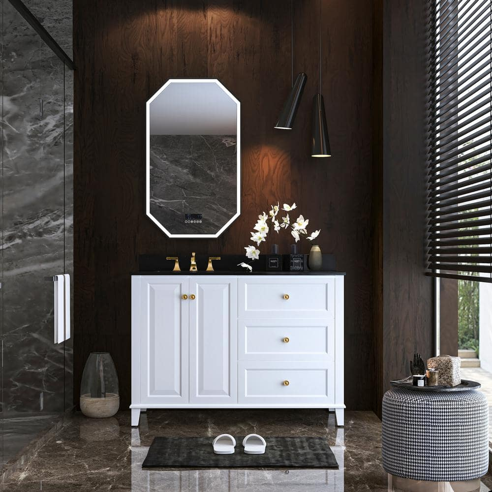 Hannah 48" White Birch Freestanding Bathroom Vanity with Quartz Top