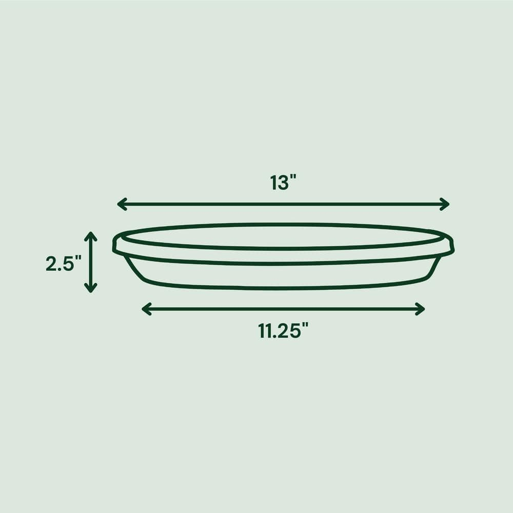 Terra Collection 13" Durable Chocolate Resin Plant Saucer