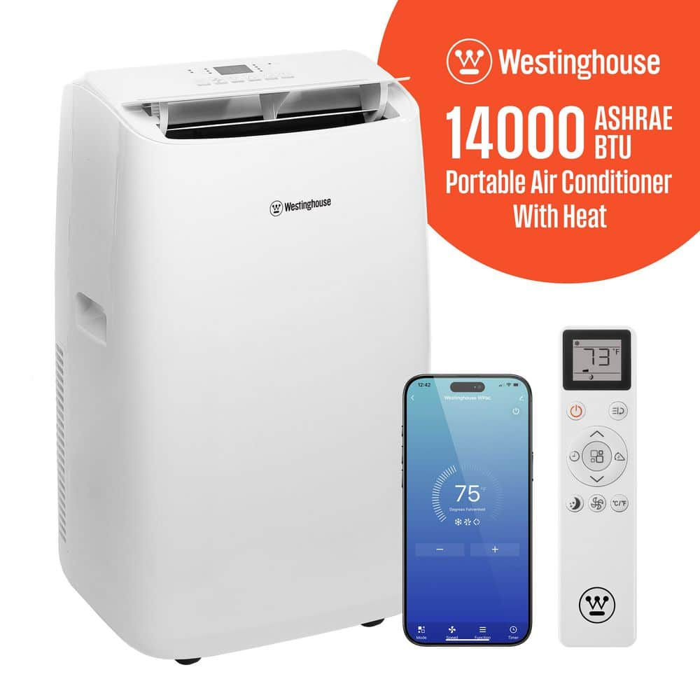 Westinghouse 14,000 BTU Portable Air Conditioner with Heat & Dehumidifier, Remote and Smart App