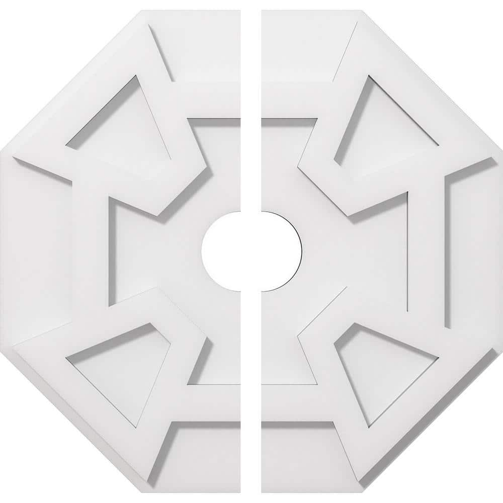 18"OD x 3"ID x 6 1/4"C x 1"P Logan Architectural Grade PVC Contemporary Ceiling Medallion, Two Piece