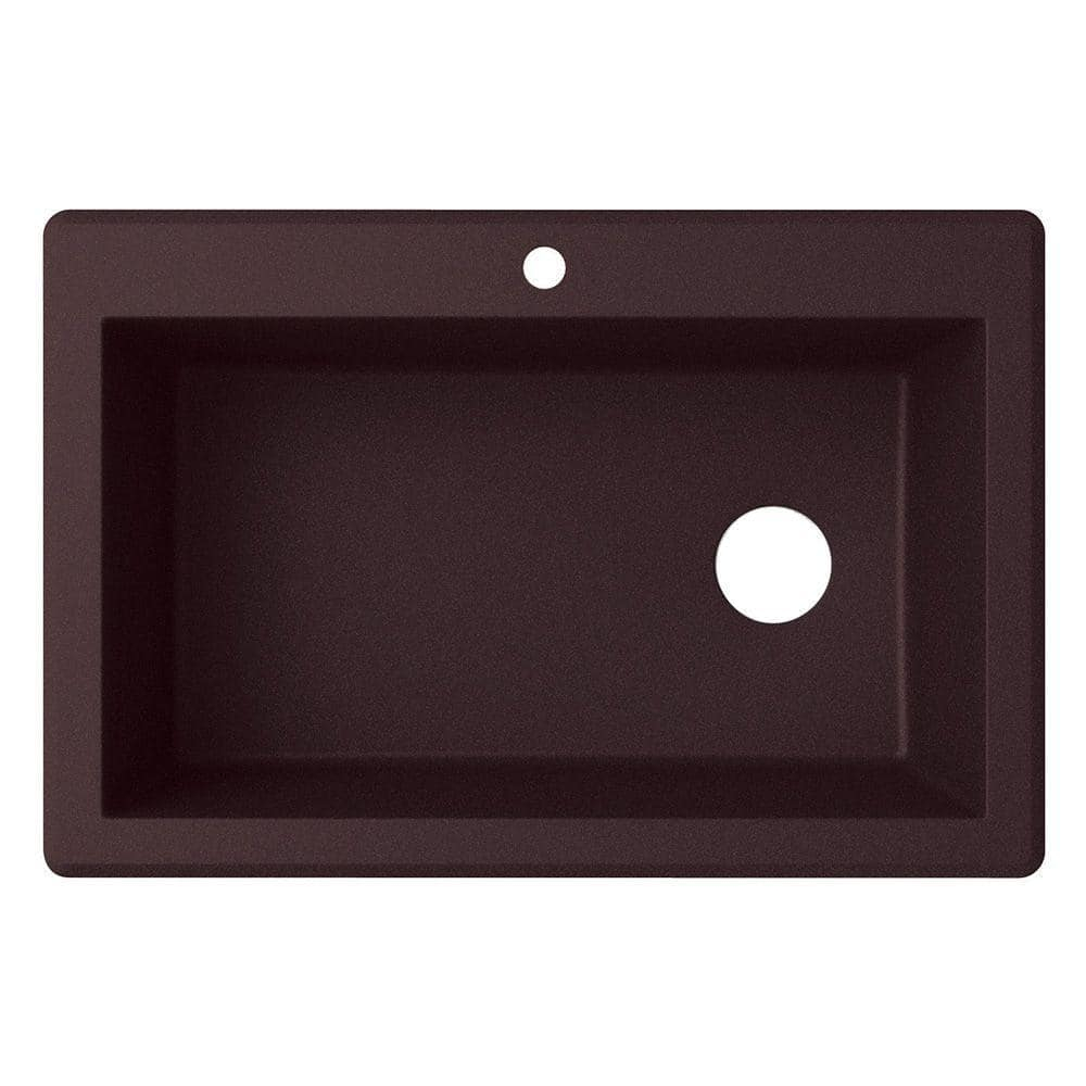33'' L Drop-In Single Bowl Granite Kitchen Sink