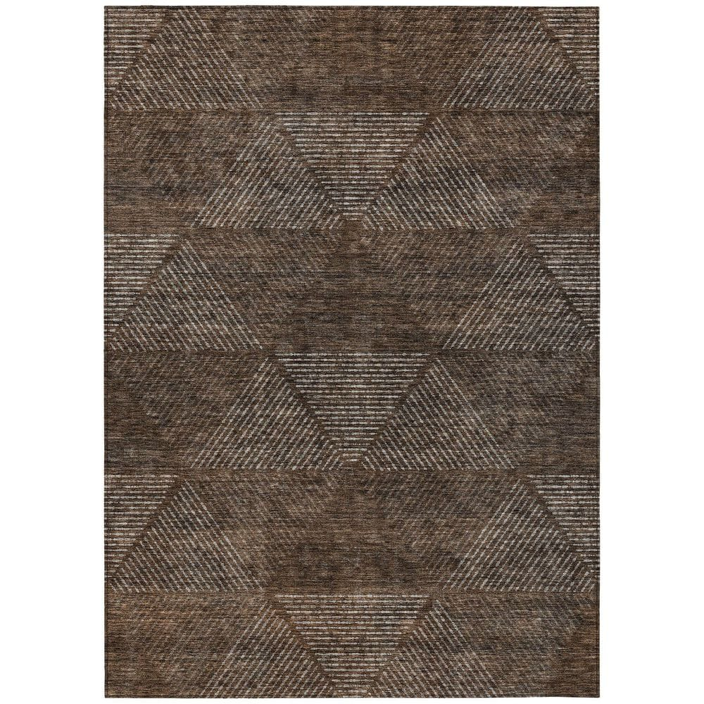 Addison Rugs Chantille Indoor/Outdoor Transitional Geometric Brown Washable Rectangle Rug, 2'6" x 3'10"