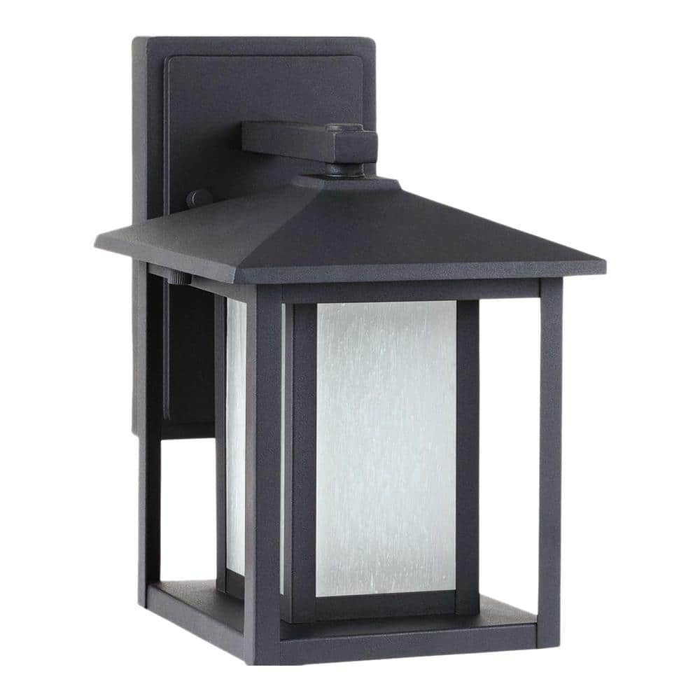 Hunnington 1-Light Black Outdoor 11 in. Wall Lantern Sconce