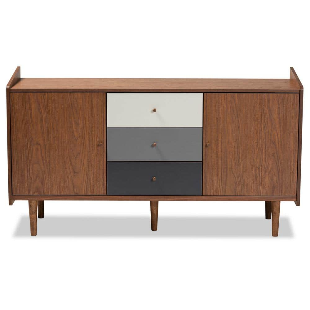 Halden Wood 2 Door Dining Room Buffet Brown/Gray - Baxton Studio
