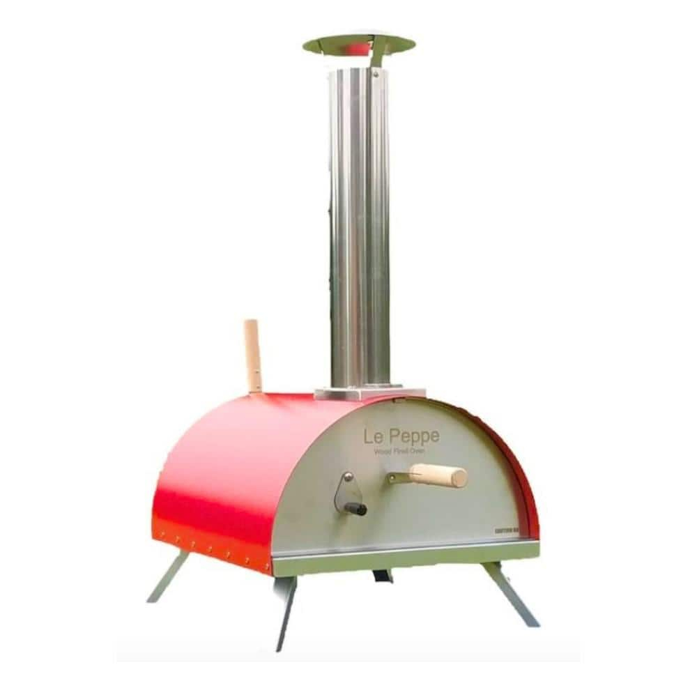 WPPO Le Peppe Portable Red Wood / Pellet Fired Pizza Oven with Peel