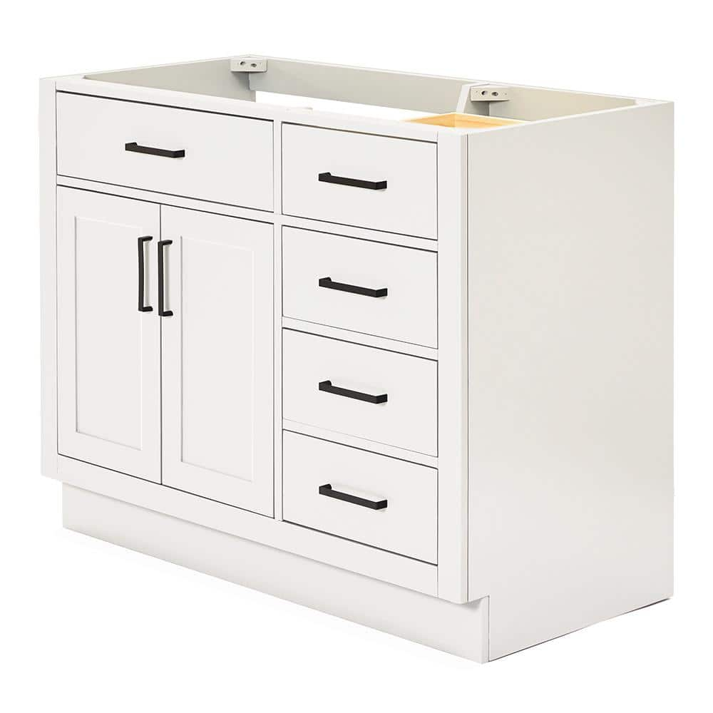 Ariel T042s-L-Bc Hepburn 42" Single Free Standing Vanity Cabinet Only - White