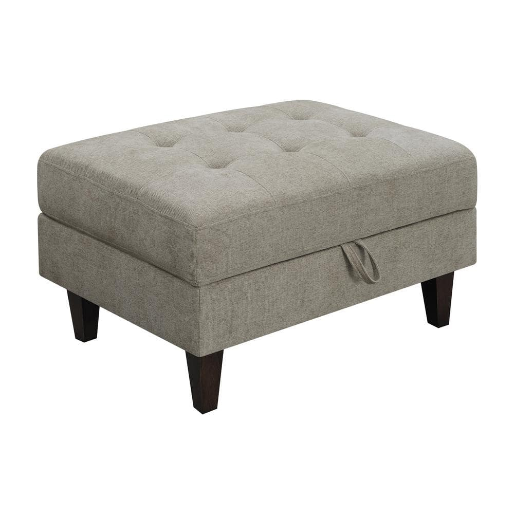 Barton Upholstered Tufted Ottoman Toast and Brown