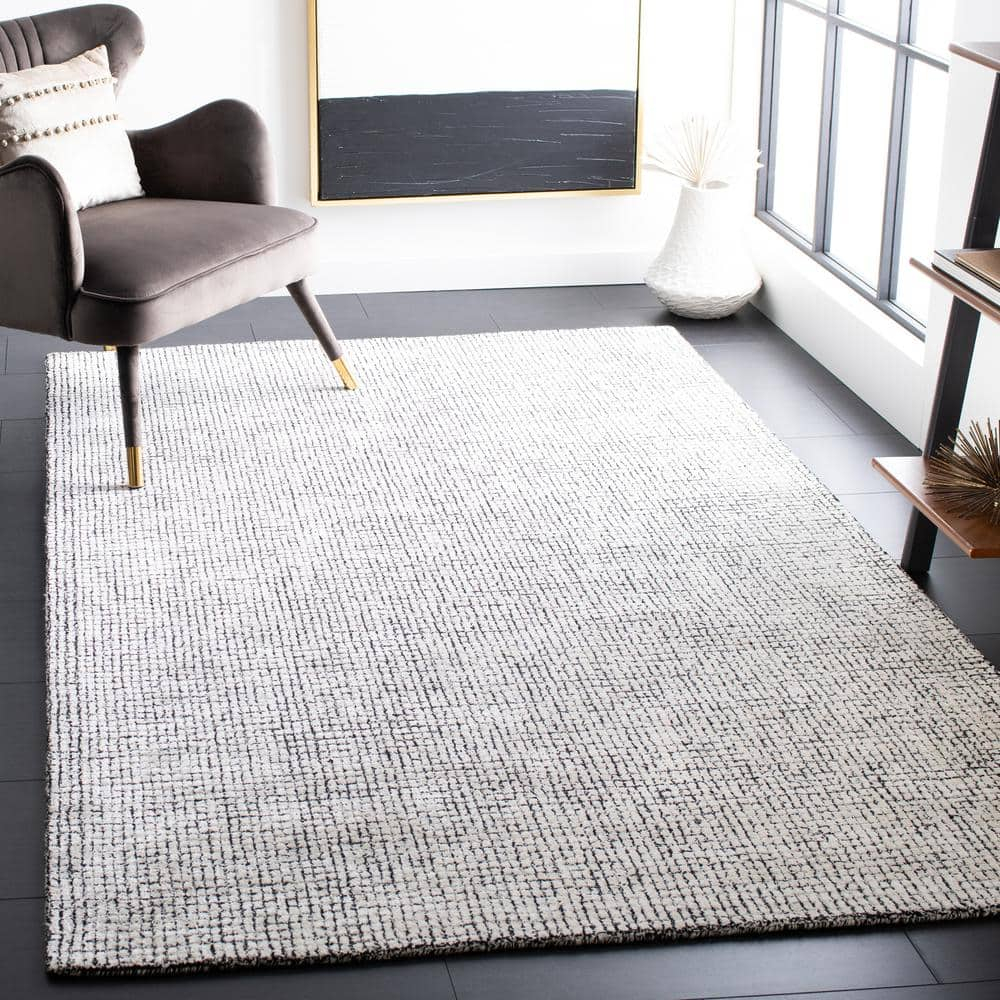 SAFAVIEH Abstract Dalia Geometric Area Rug, Ivory/Black, 6' x 6' Square
