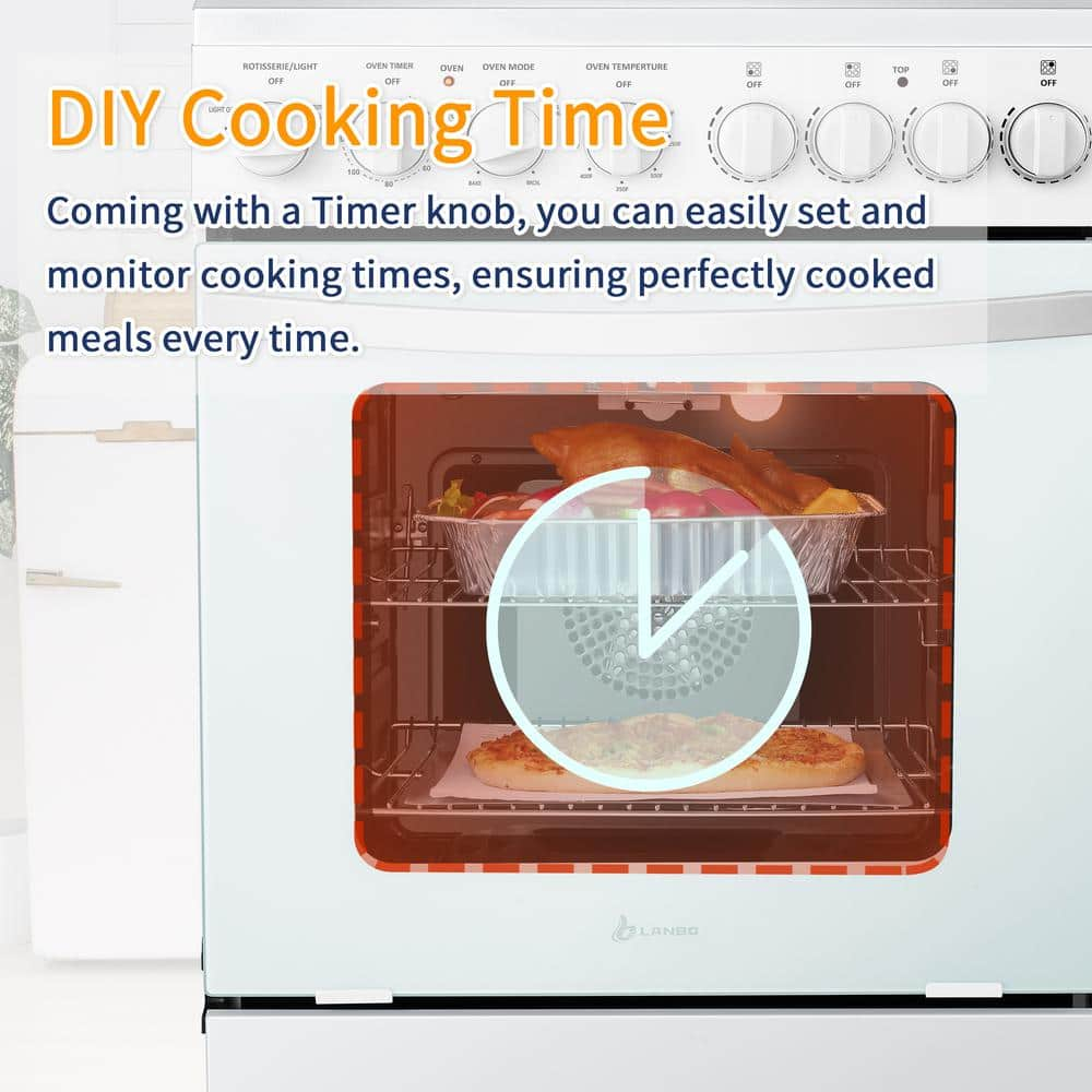 Lanbo 24 in 2.9 u ft Electric Range in White