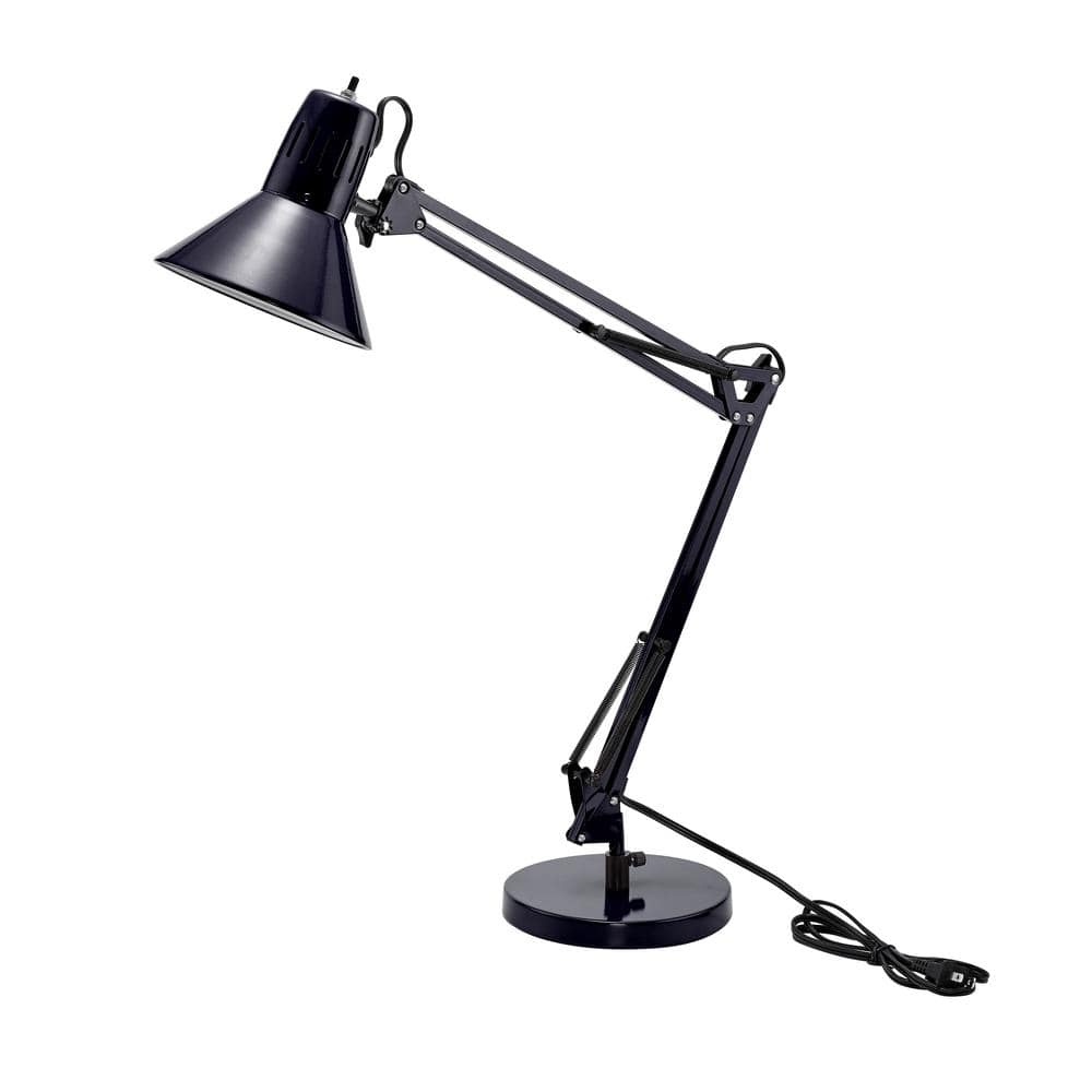 Adjustable Black Metal LED Desk Lamp with Swing Arm