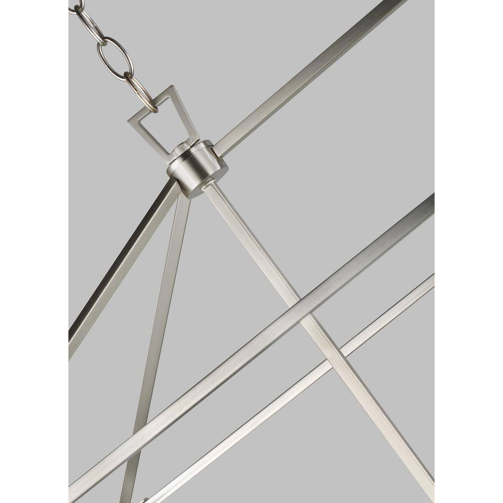 Dianna Brushed Nickel 5-Light Linear Cage Chandelier
