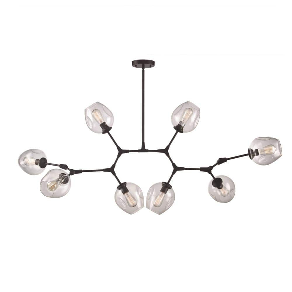 Trans Globe Lighting Pnd-2093 Quantum 8 Light 56" Wide Abstract Pendant - Black