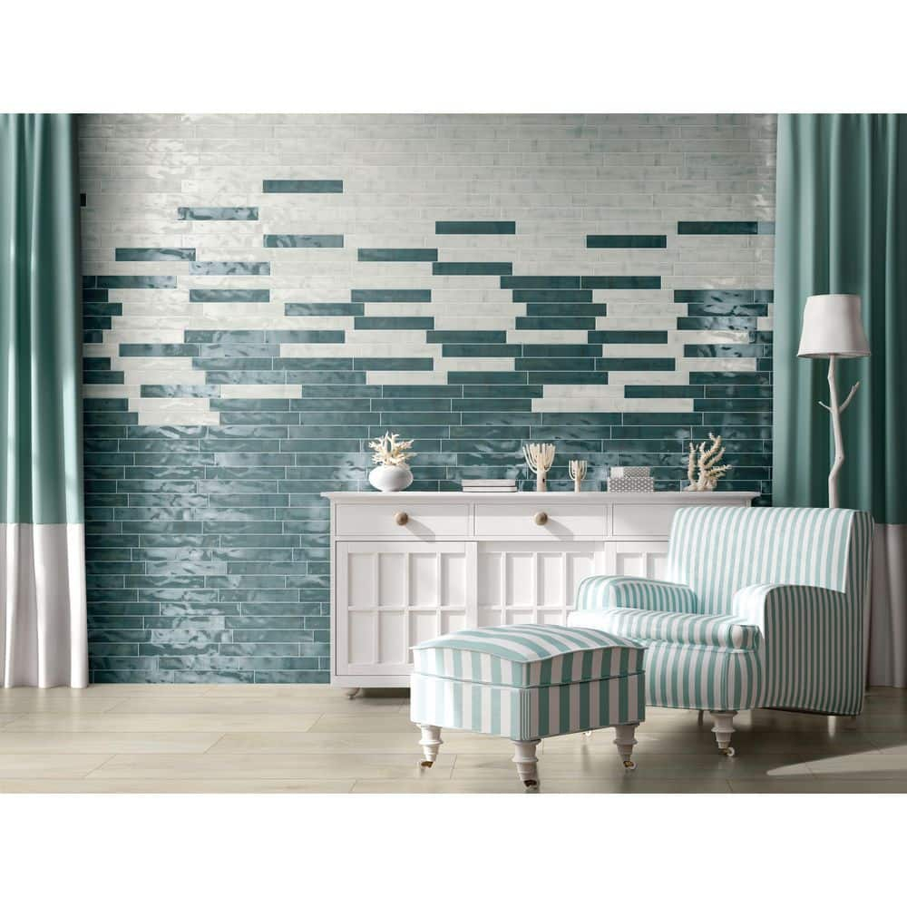SAMPLE-Uno 3" W x 15" W Porcelain Mosaic Subway Wall Floor Use Tile