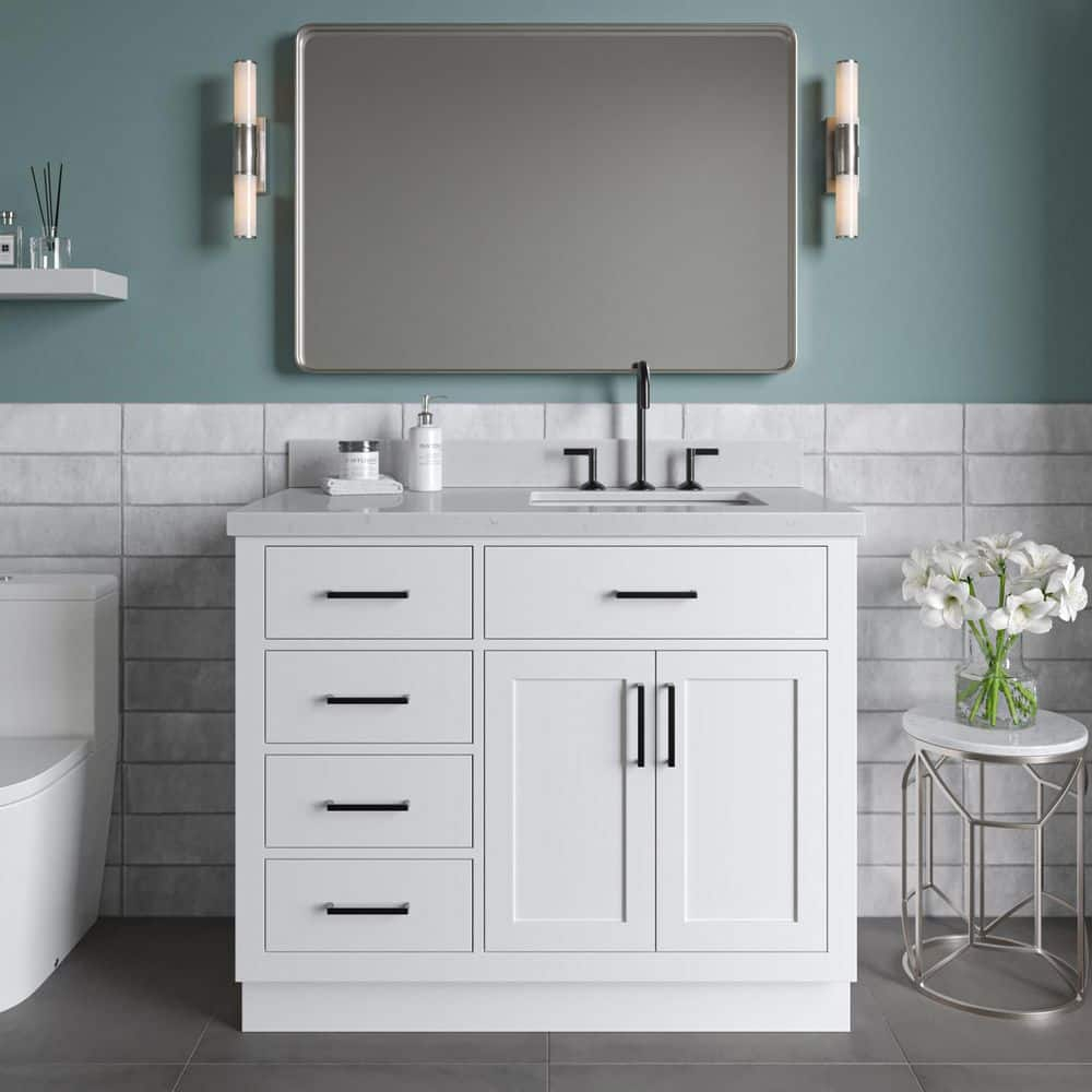 Ariel T042srcqrvo Hepburn 42" Free Standing Single Basin Vanity Set - White