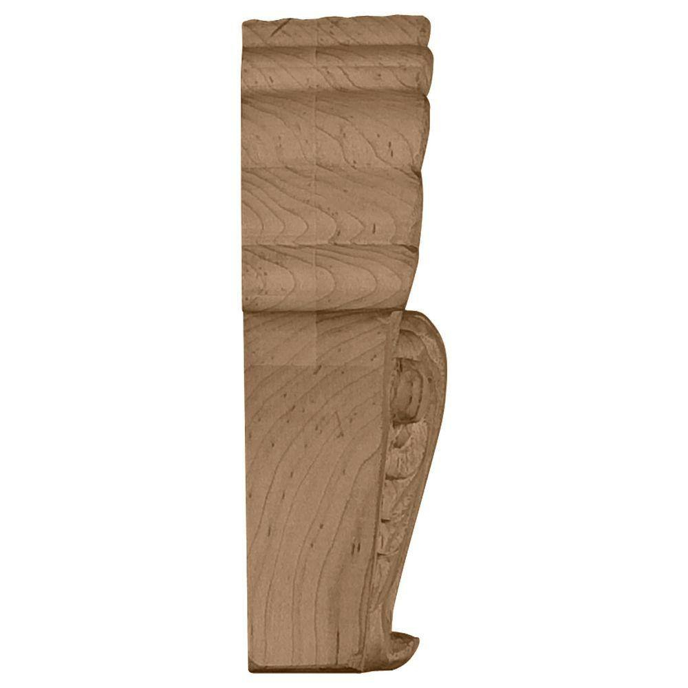 Ekena Millwork 5 1/4"W x 2"D x 6 1/2"H Medium Acanthus in Shell Corbel, Lindenwood