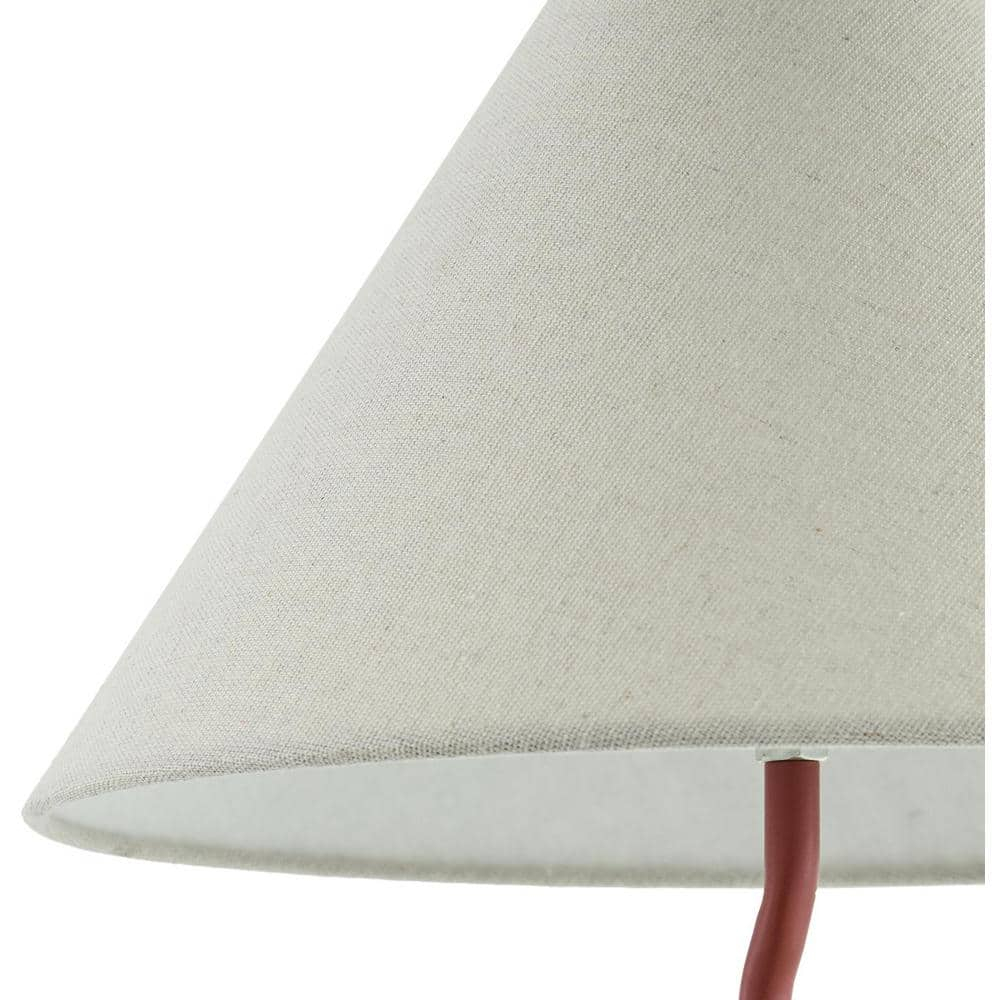 Livabliss Begonia Cottage Accent Table Lamp, 20-inch, Red with White Shade (Set of 2)