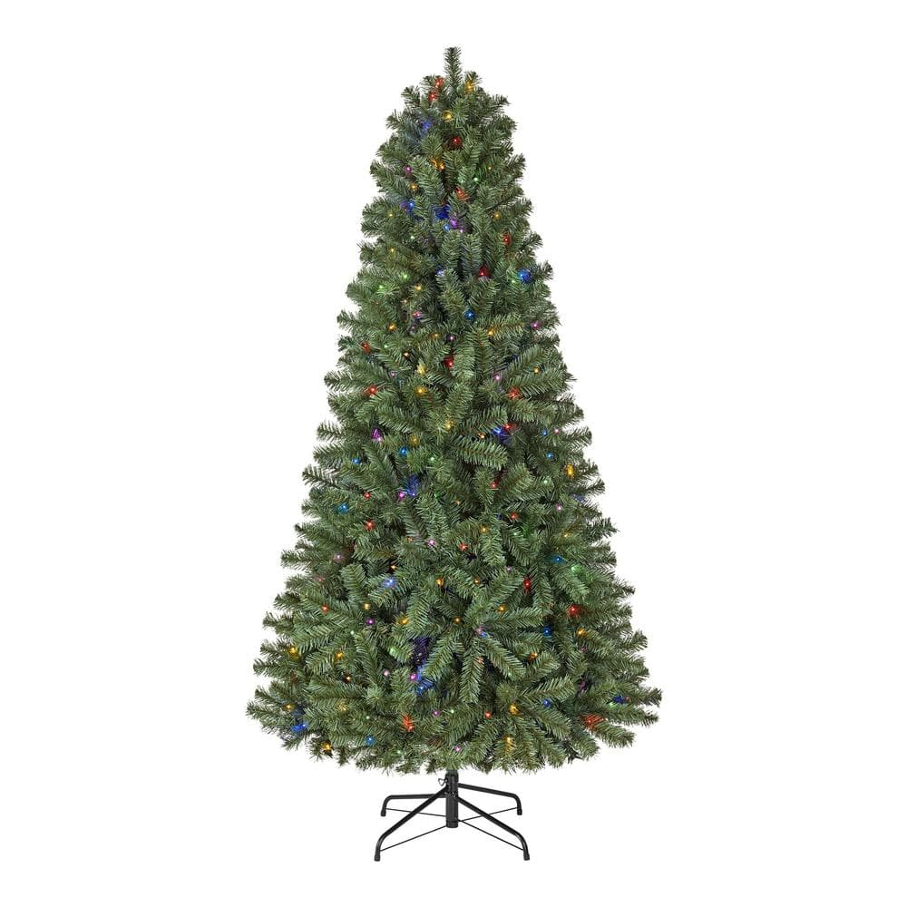 Home Accents Holiday 6.5 Ft. Pre-Lit LED Festive Pine Artificial Christmas Tree