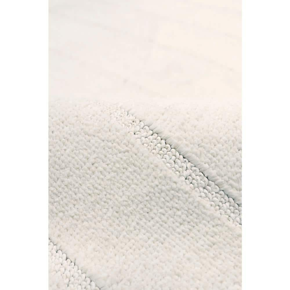 Ivory Stripe Synthetic 10' x 14' Rectangular Area Rug
