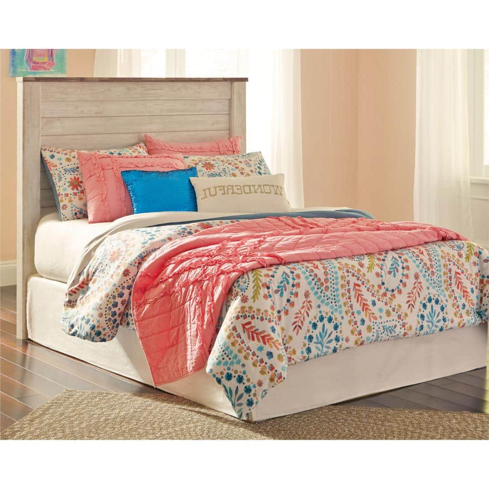 Signature Design by Ashley Casual Willowton Full Panel Headboard  Whitewash