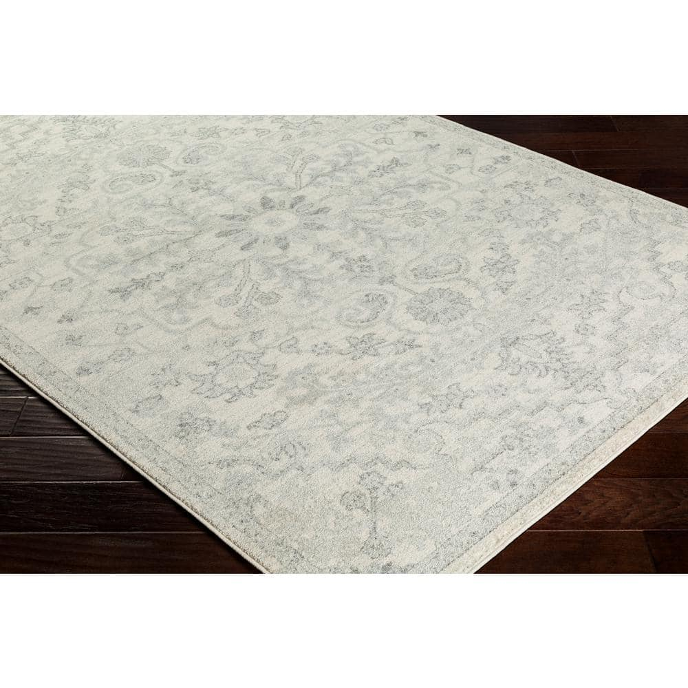 Livabliss Harput Vintage Medallion Area Rug,3'11" x 5'7",Light Grey