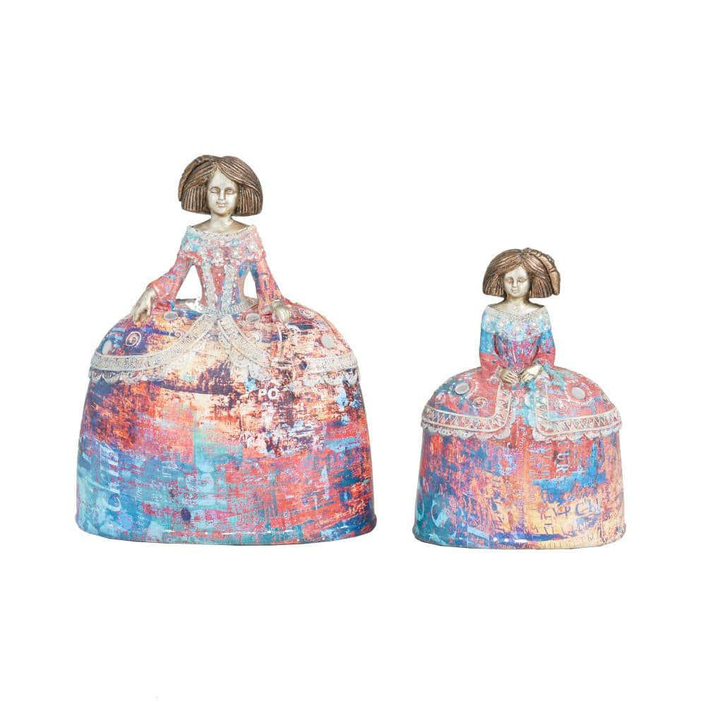 Multi-Colored Polystone Tuscan Sculptures (Set of 2)