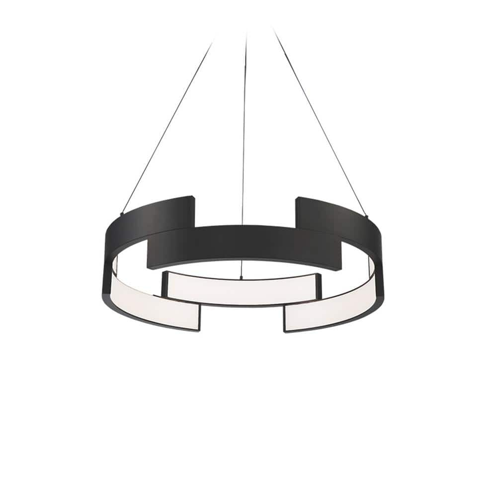 WAC Lighting Trap 20" LED 3000K Contemporary Aluminum Pendant in Black