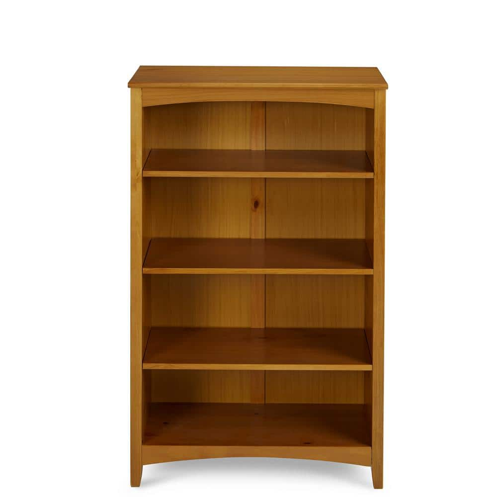 Camaflexi 48” Shaker Style 4-Shelf Wooden Bookcase Closed Back Storage Shelf, Brown
