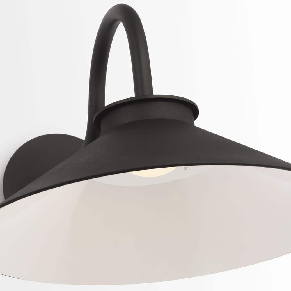 Generation Lighting Modern Barn Light 11.375-in H Black Hardwired Dark Sky Integrated LED Outdoor Wall Light