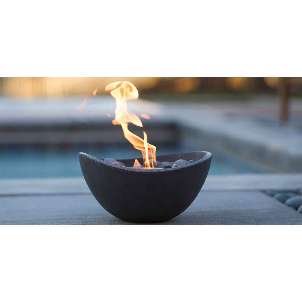 TerraFlame TerraFlame Wave Concrete Table Top Gel Fuel Fire Bowl - Indoor and Outdoor Use