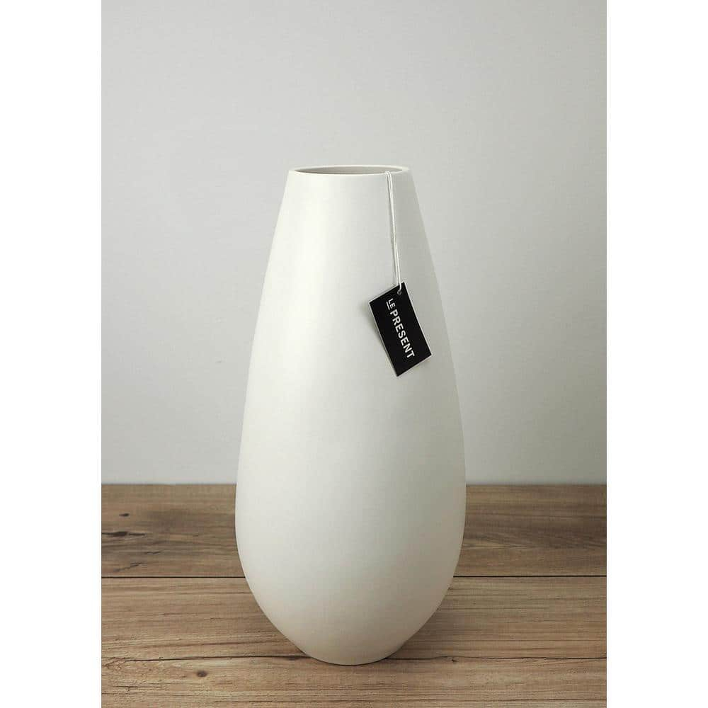 Drop Wide Tall Ceramic Vase 13.7" Height