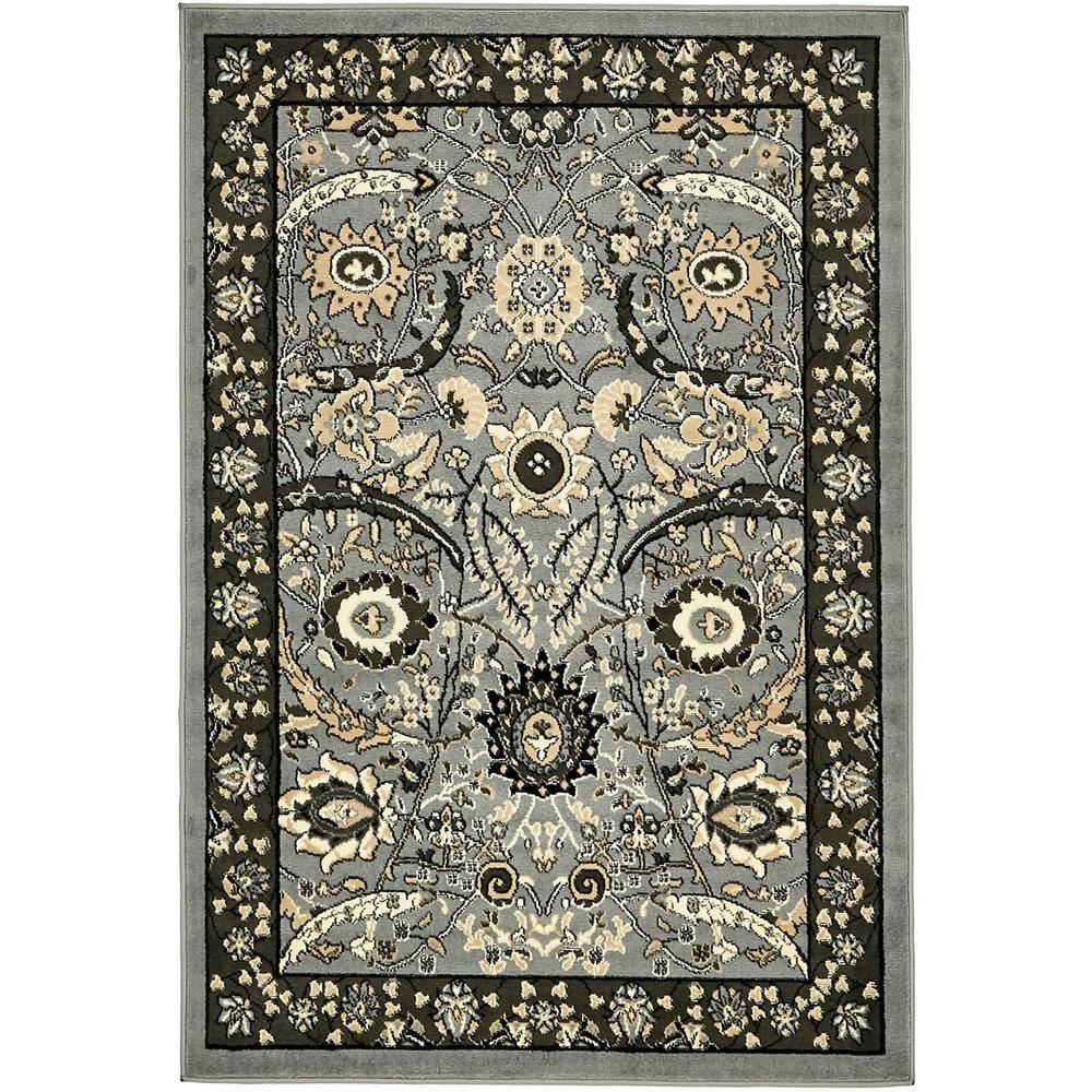 Handmade Espahan Dark Gray Synthetic Rug 4' x 6'