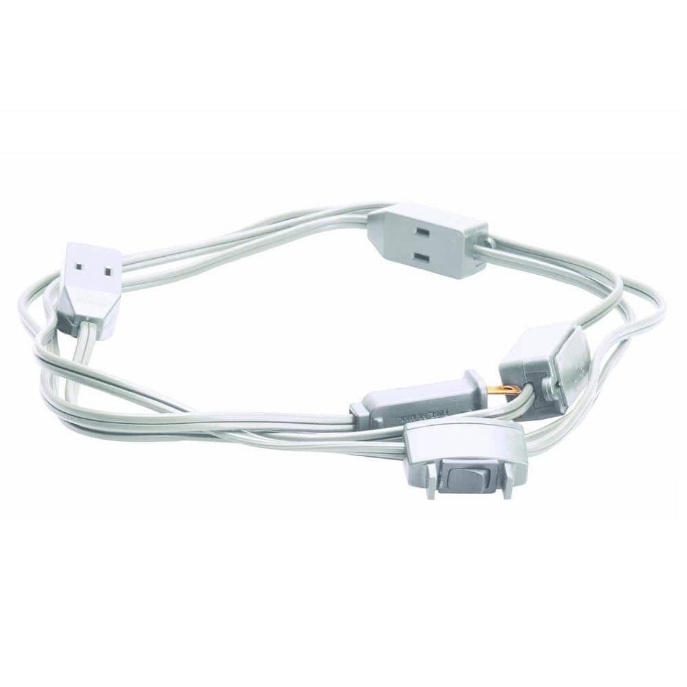 Woods Indoor 15 ft. L White Extension Cord with Switch 18/2