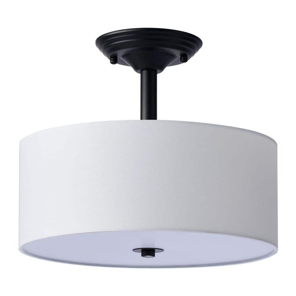 Trade Winds Cassie Drum Semi-Flush Mount Ceiling Light in Matte Black