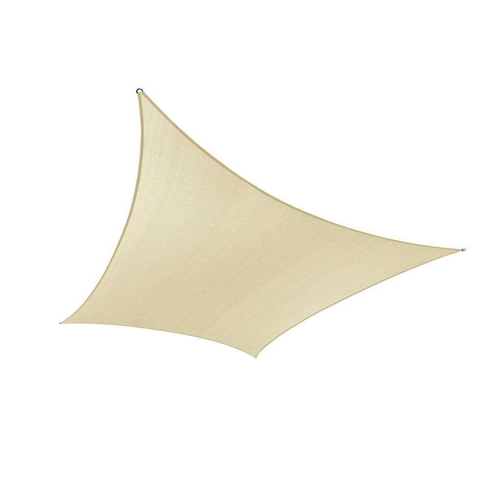 8 ft. x 10 ft. Beige Rectangle Sun Shade Sail Canopy Fabric Cloth