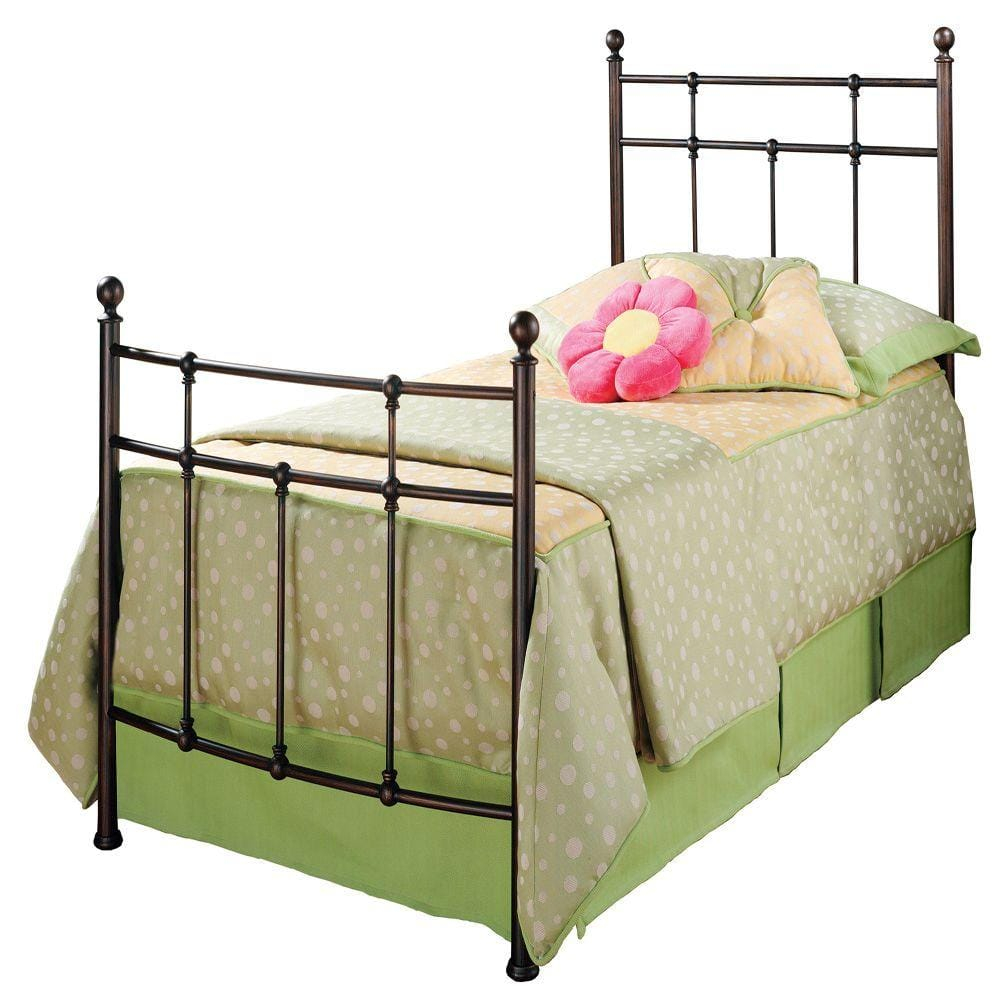 Hillsdale Furniture Providence Metal Twin Bed with Spindle and Casting Design, Antique Bronze