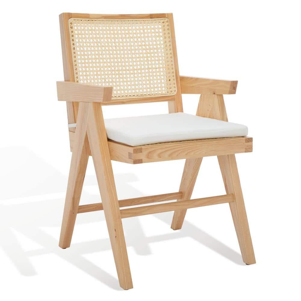 SAFAVIEH Couture Colette Natural Linen Solid Dining Armchair, Natural